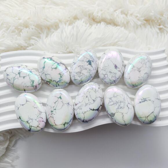 Aura Howlite Palm Stone Calming Crystals - Picture 2 of 10